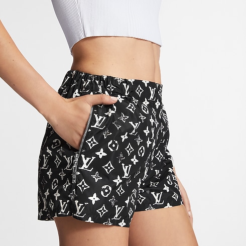 Stencil-effect Monogram Shorts in Women's Ready-to-Wear Skirts and Shorts collections by Louis Vuitton (Product zoom)