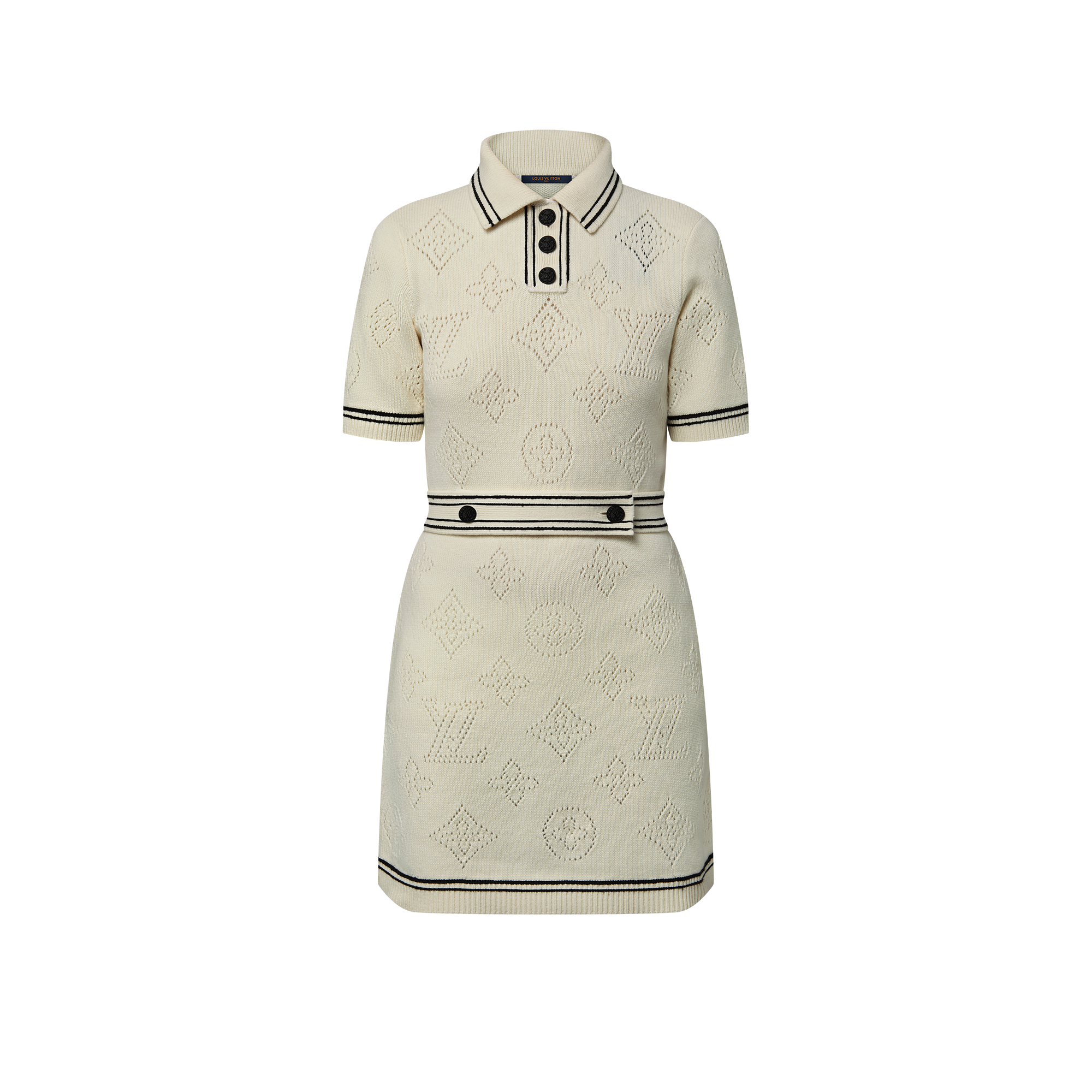 Stripe Accent Knit Polo Dress   in Women