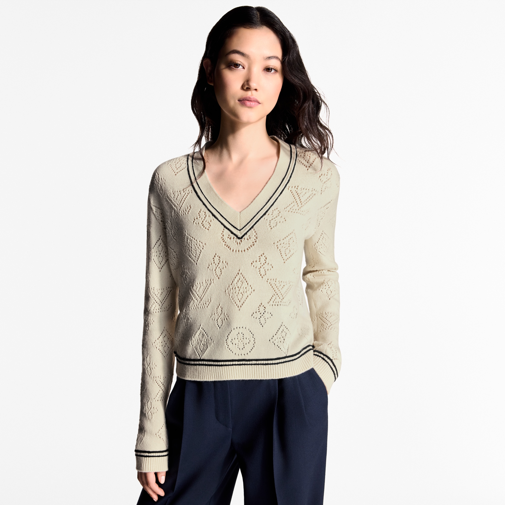 Stripe Accent Pullover   in Women