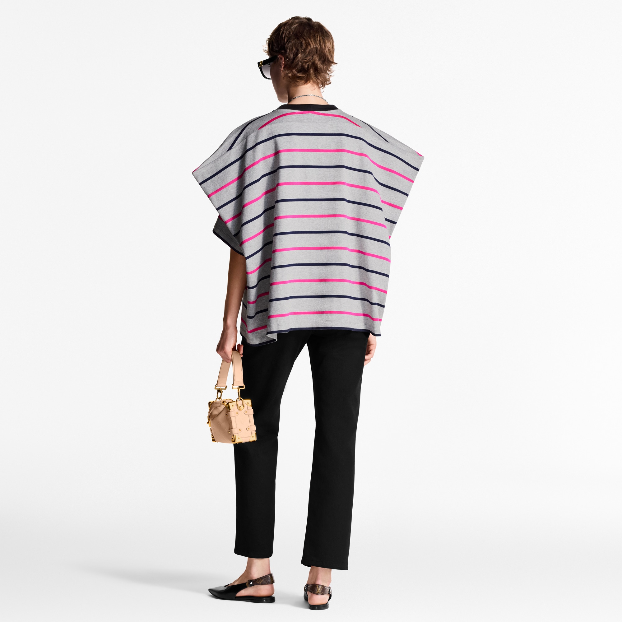 Striped Boxy Shoulder T-Shirt   in Women