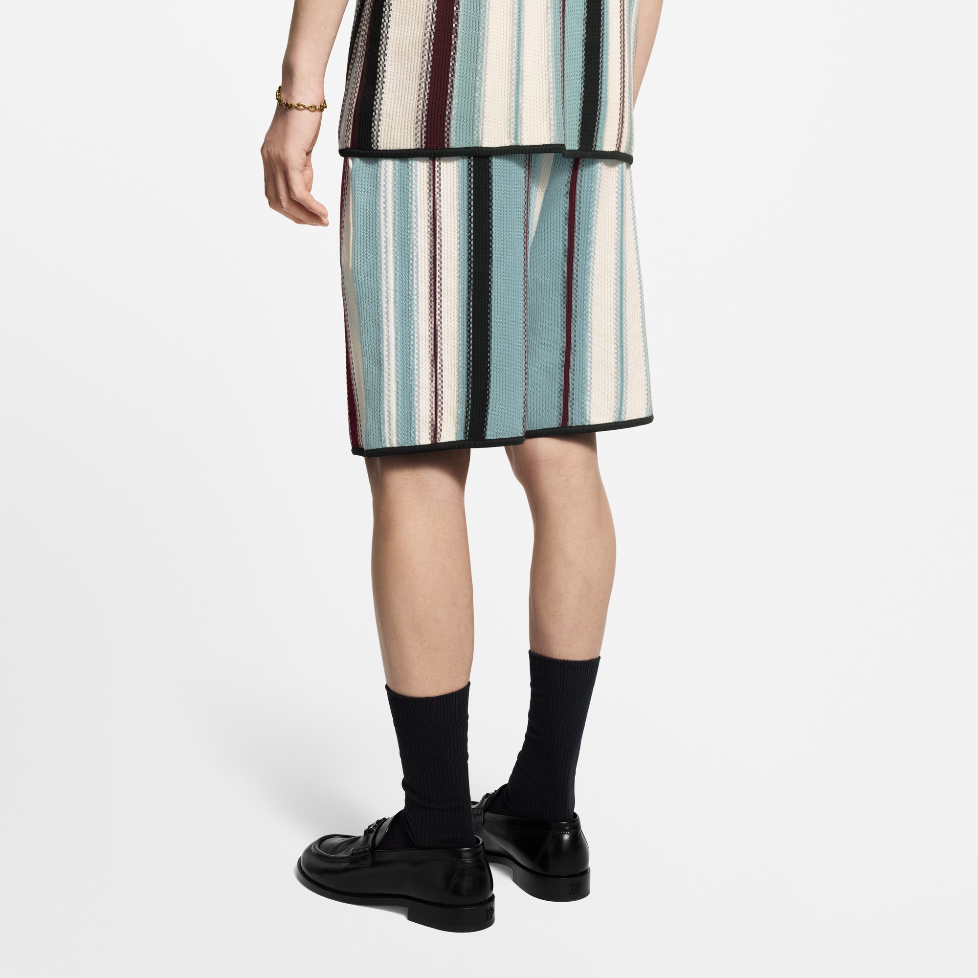 Striped Crochet Shorts  in Men