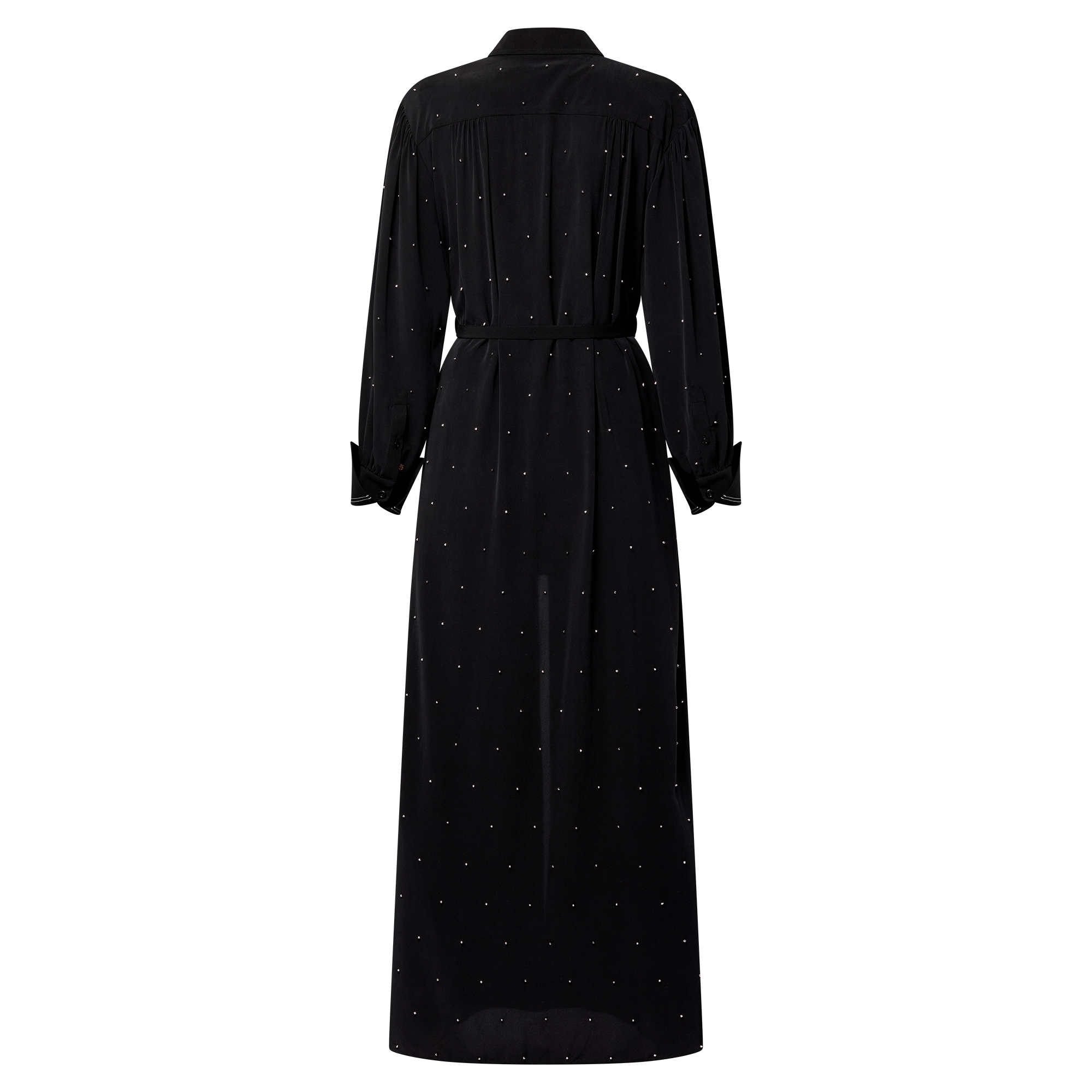 Studded Long Fluid Zipped Dress  in Women