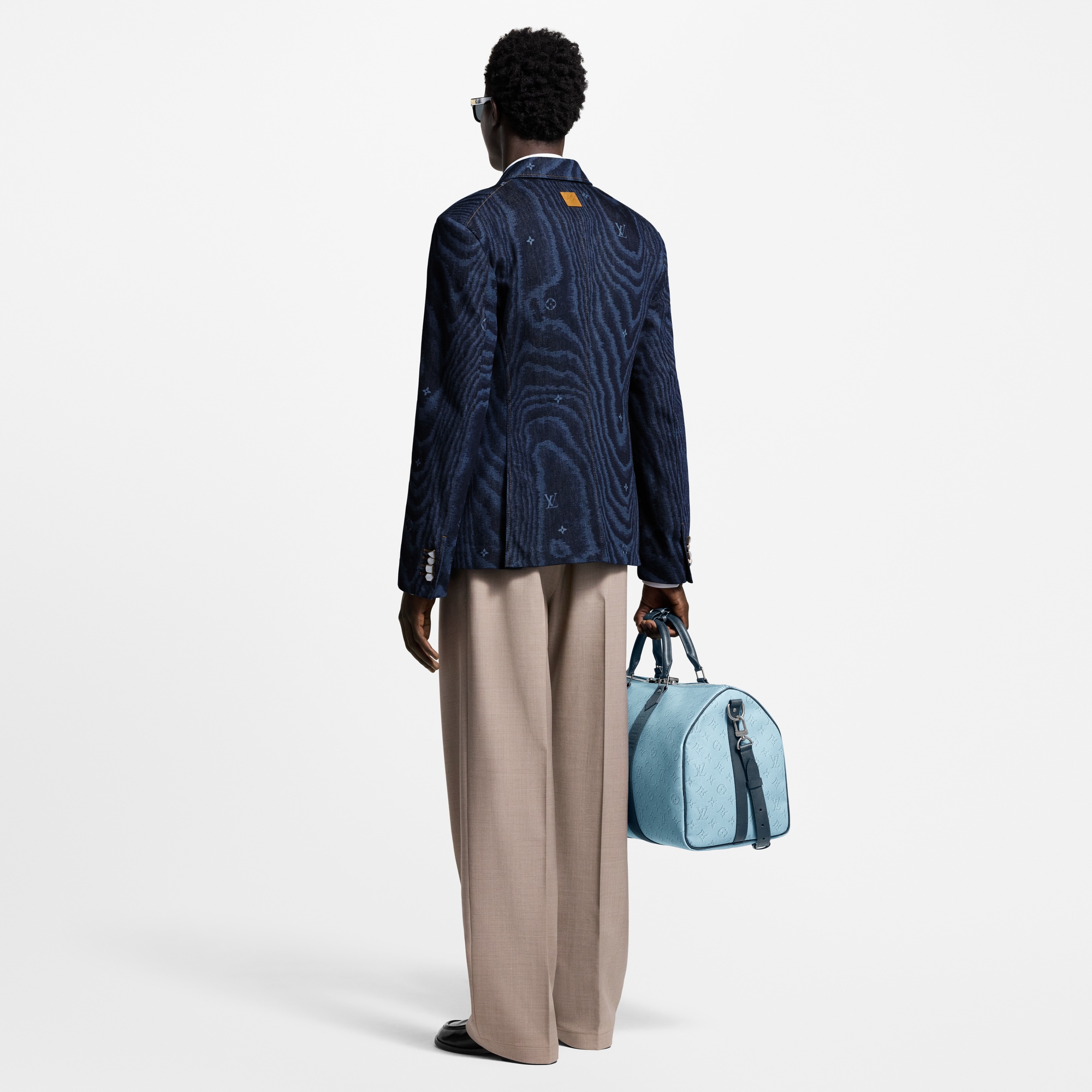 Tailored Double-Breasted Denim Jacket  in Men