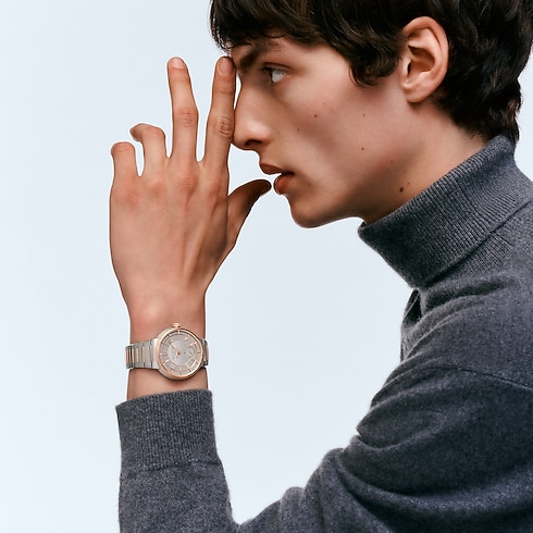 Tambour, Automatic, 40mm, Steel and Rose Gold in Watches's All Watches } collections by Louis Vuitton (Product zoom)