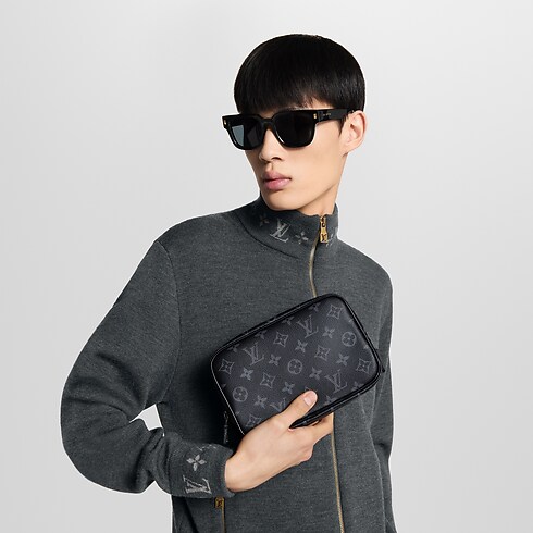 Toilet Pouch PM Monogram Eclipse in Men's Travel Travel Accessories collections by Louis Vuitton (Product zoom)