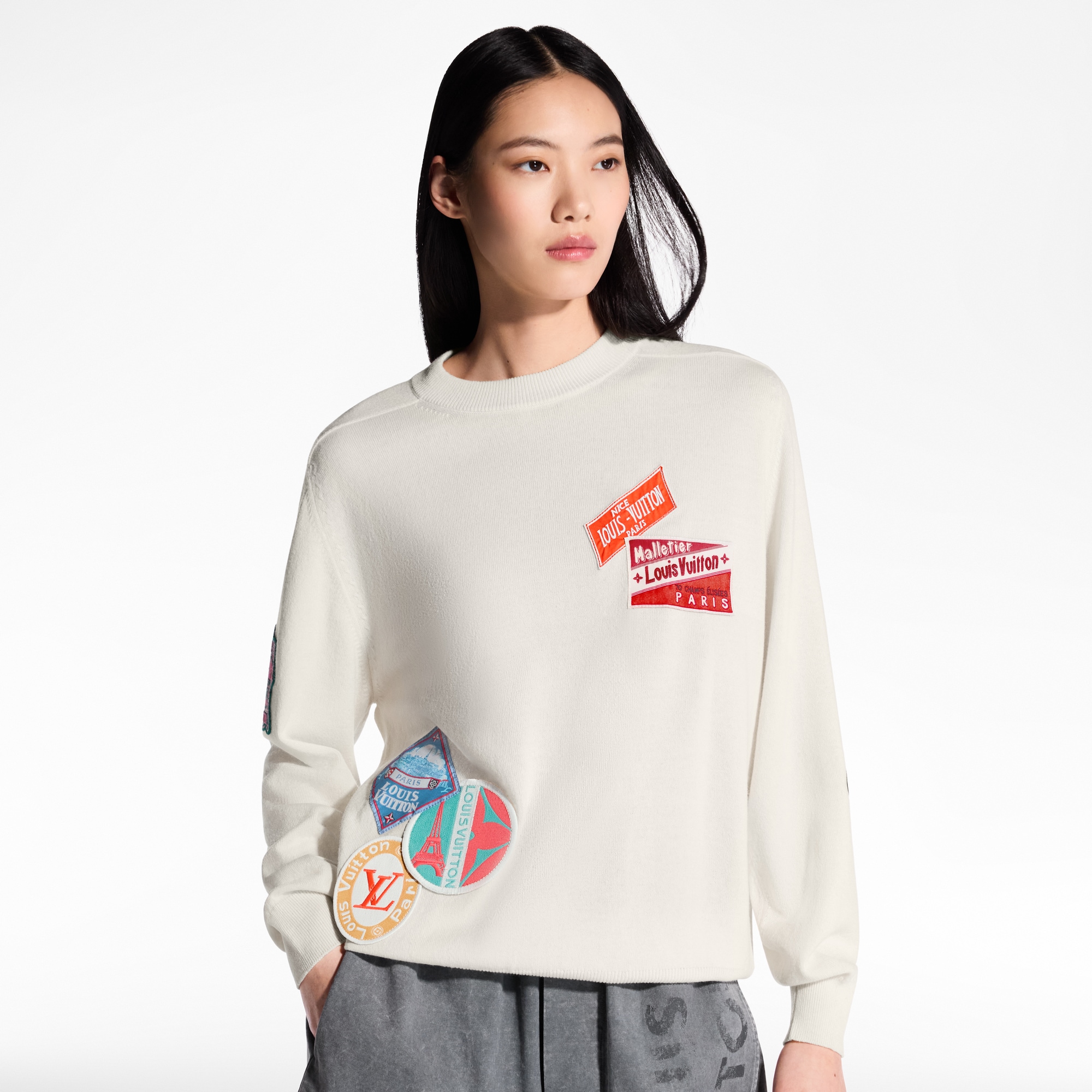 Travel Patch Cashmere Pullover  in Women