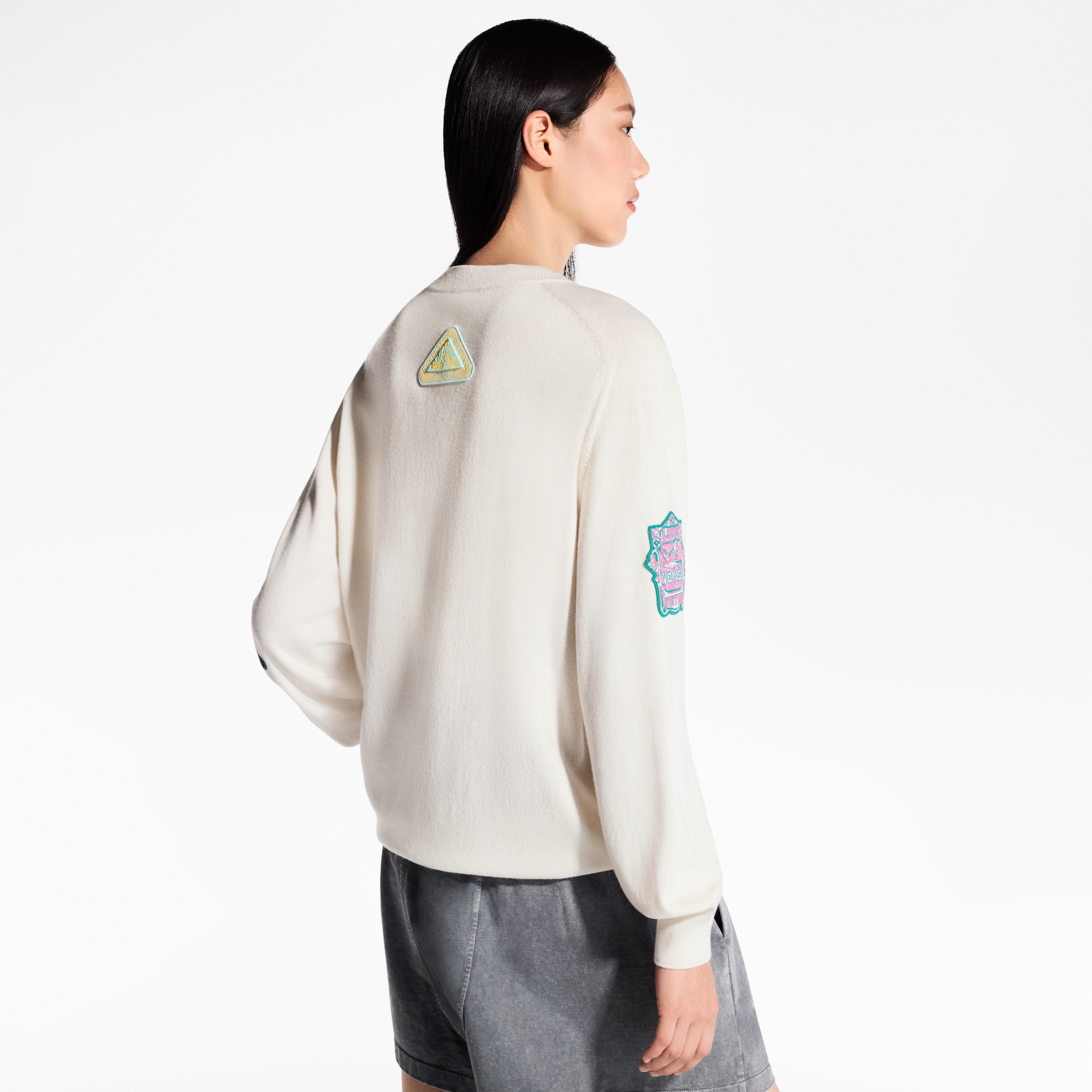 Travel Patch Cashmere Pullover  in Women