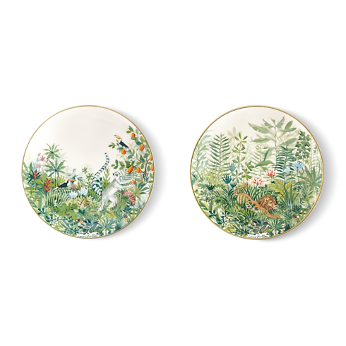 Tropical Jungle Set 2 Dessert Plates in Trunks, Travel and Home's Home and Art of Dining Art of Dining collections by Louis Vuitton (Product zoom)