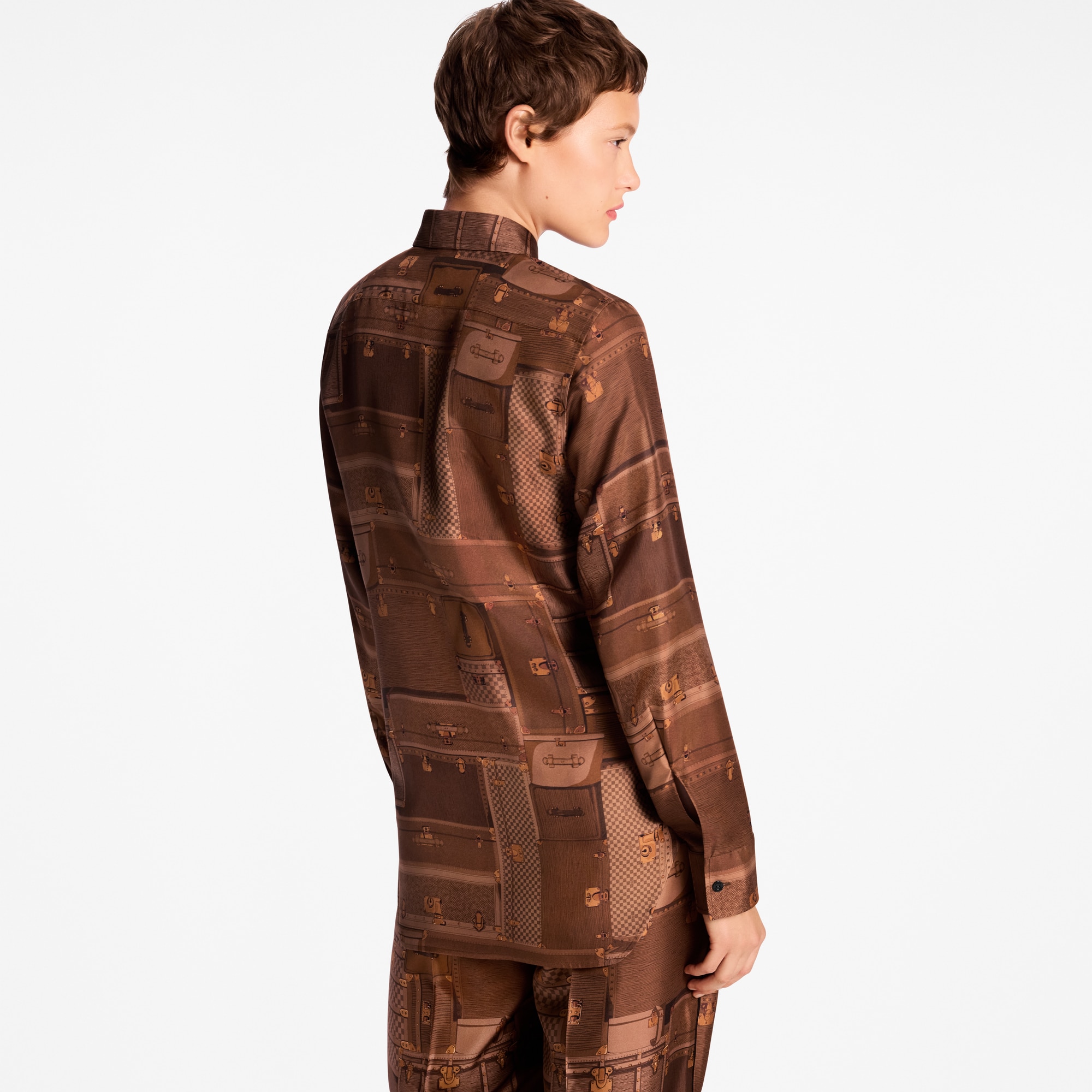 Trunk Print Silk Shirt  in Women