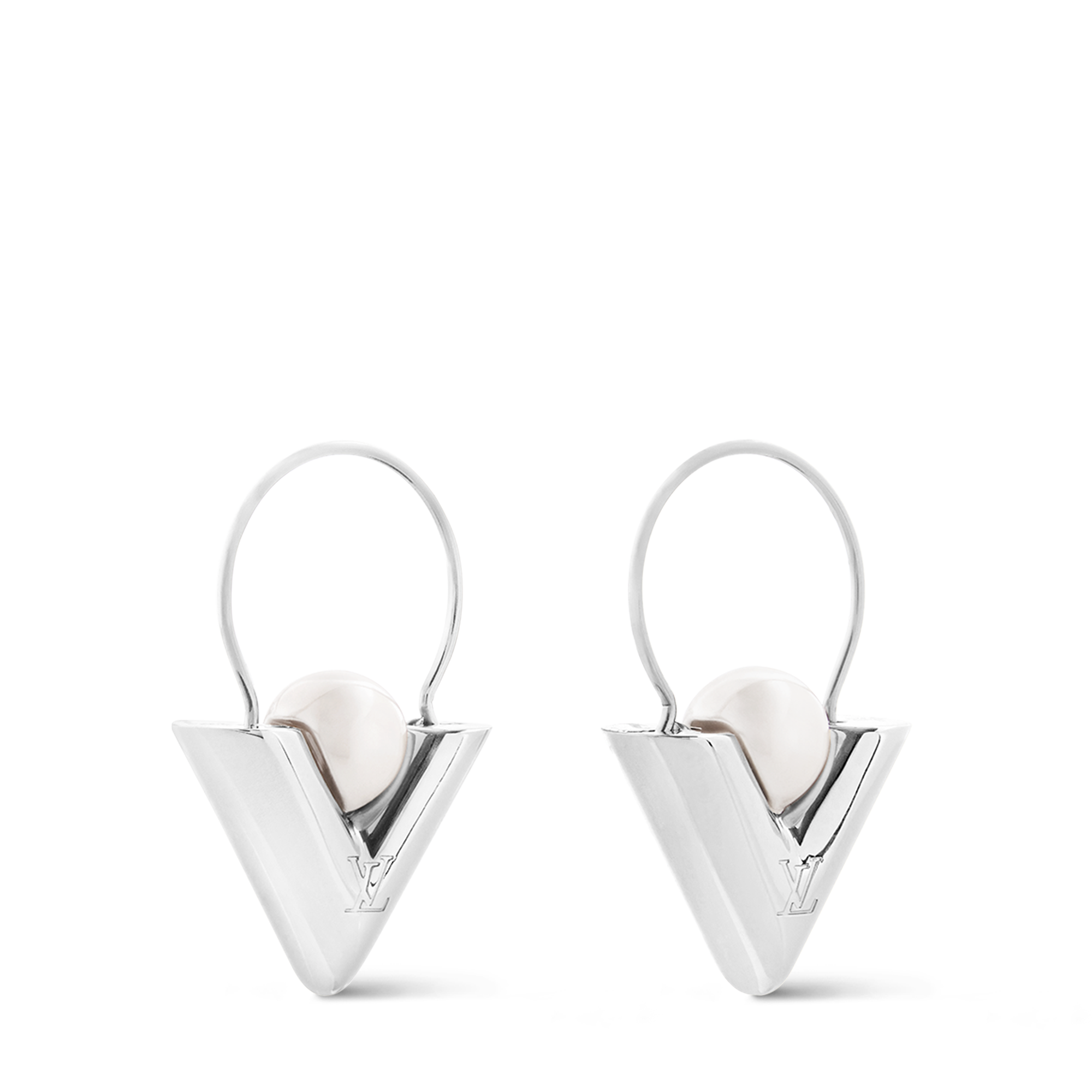 V For Vuitton Pearl And  Metal Earrings . in Women
