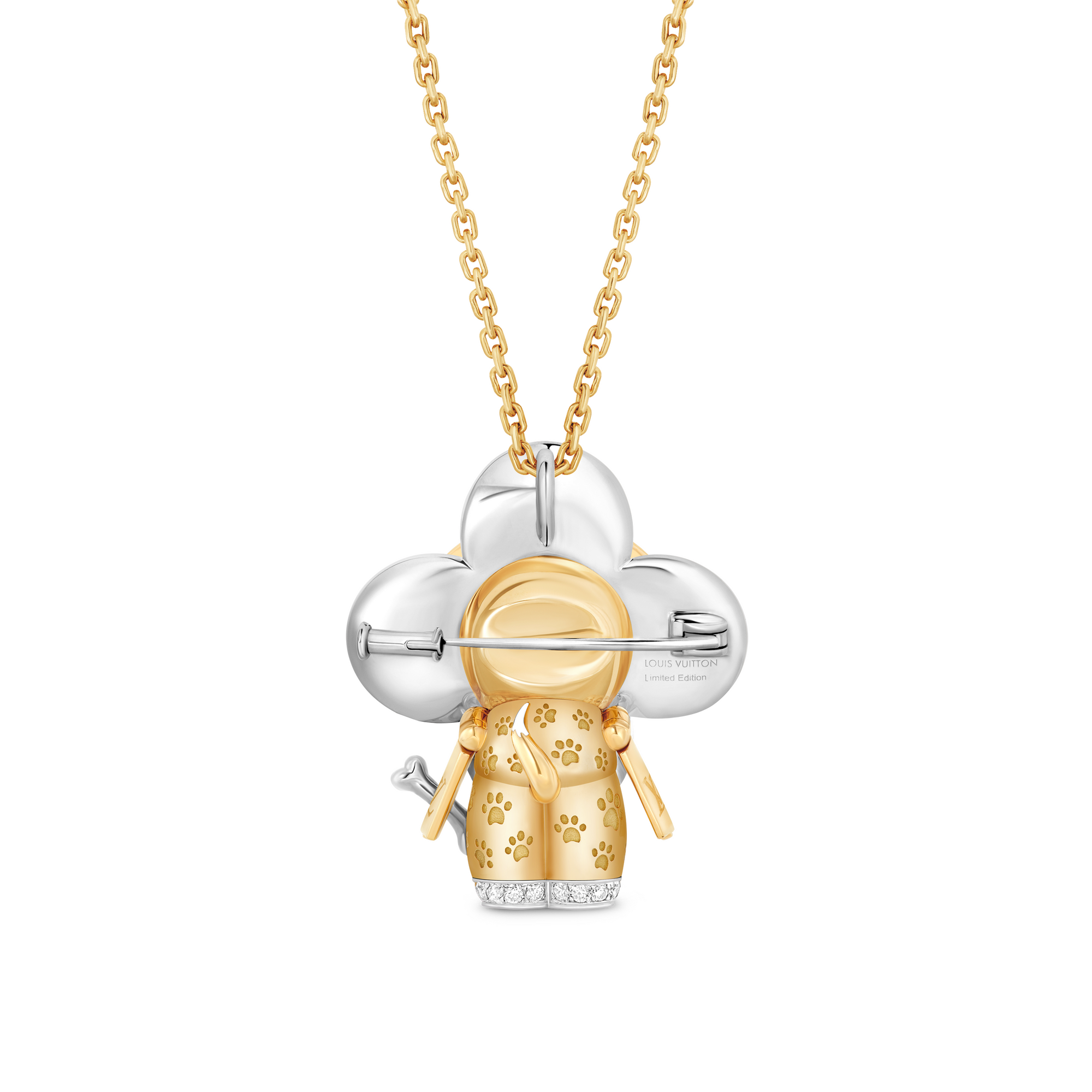 Vivienne Dog Pendant, Yellow Gold, White Gold, Lacquer, Diamonds & Colored Gemstones  in Les Extraordinaires