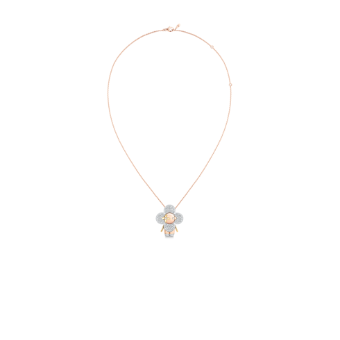 Vivienne large pendant, 3 golds & diamonds pavage in Jewellery's Categories Necklaces and Pendants collections by Louis Vuitton (Product zoom)