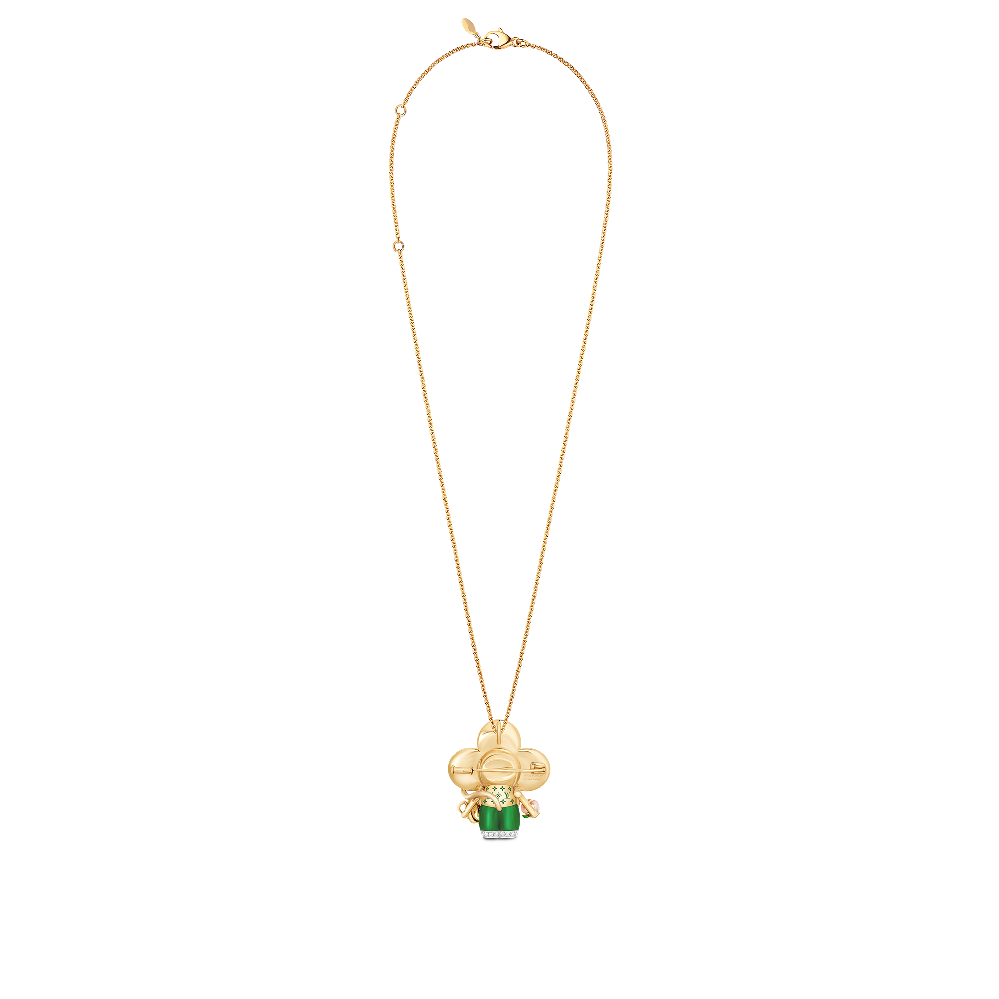 Vivienne Monkey Pendant, 3 Golds, Lacquer, Diamonds & Colored Gemstones  in Les Extraordinaires