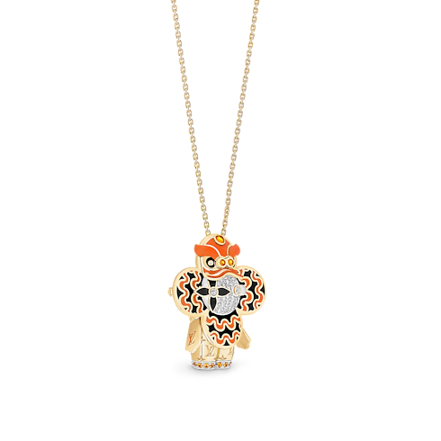 Vivienne Orange Lion Dance Pendant, Yellow Gold, White Gold, Lacquer, Diamonds & Colored Stones in Jewellery's Categories Necklaces and Pendants collections by Louis Vuitton (Product zoom)