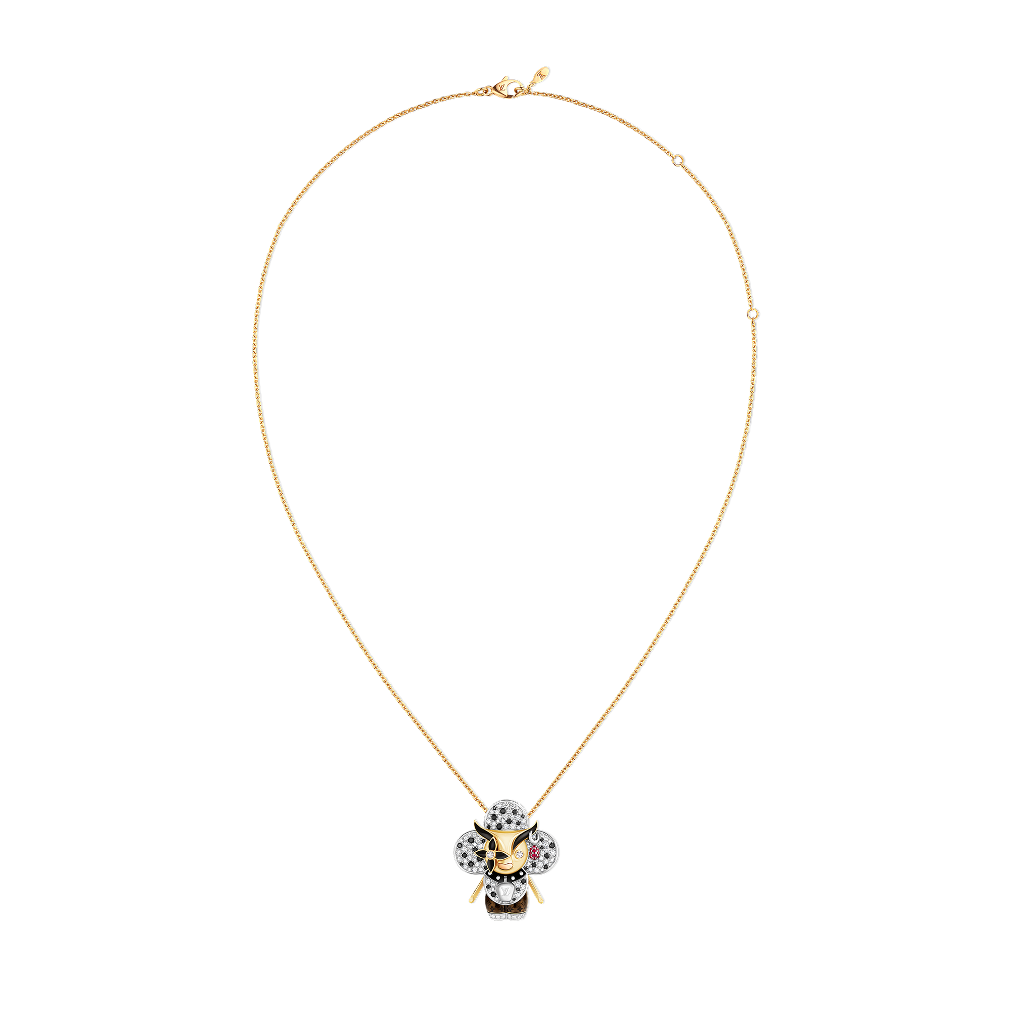 Vivienne Ox Pendant, 3 Golds, Lacquer, Diamonds & Colored Gemstones  in Les Extraordinaires