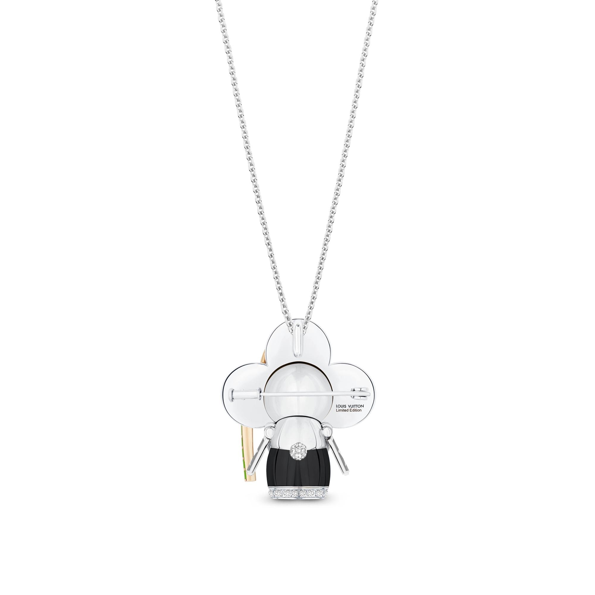 Vivienne Panda Pendant, White Gold, Yellow Gold, Onyx, Lacquer & Diamonds  in Jewellery
