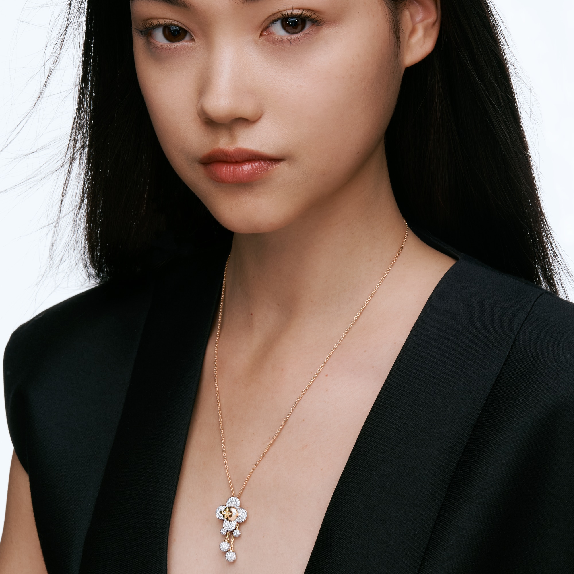 Vivienne Pendant, 3 Golds and Diamonds  in Jewellery