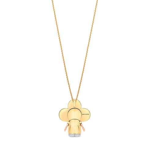 Vivienne pendant, 3 golds, red lacquer & diamonds in Jewellery's Categories Necklaces and Pendants collections by Louis Vuitton (Product zoom)