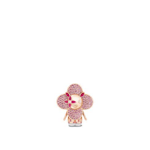 Vivienne Pig Pendant, Pink Gold, Lacquer, Diamonds & Colored Gemstones in Les Extraordinaires's Jewelry Necklaces and Pendants collections by Louis Vuitton (Product zoom)