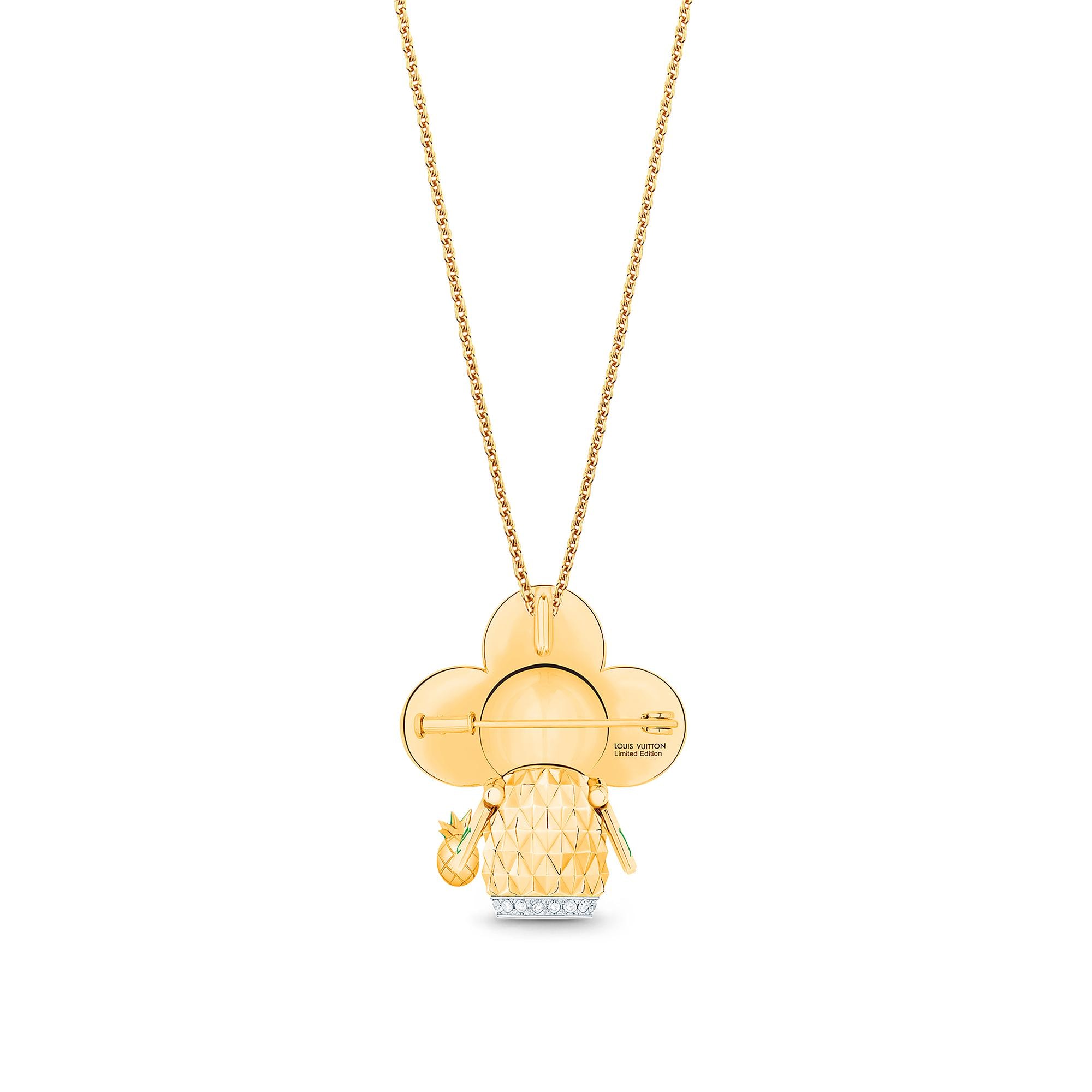 Vivienne Pineapple Pendant, Yellow Gold, White Gold, Lacquer & Diamonds  in Jewellery