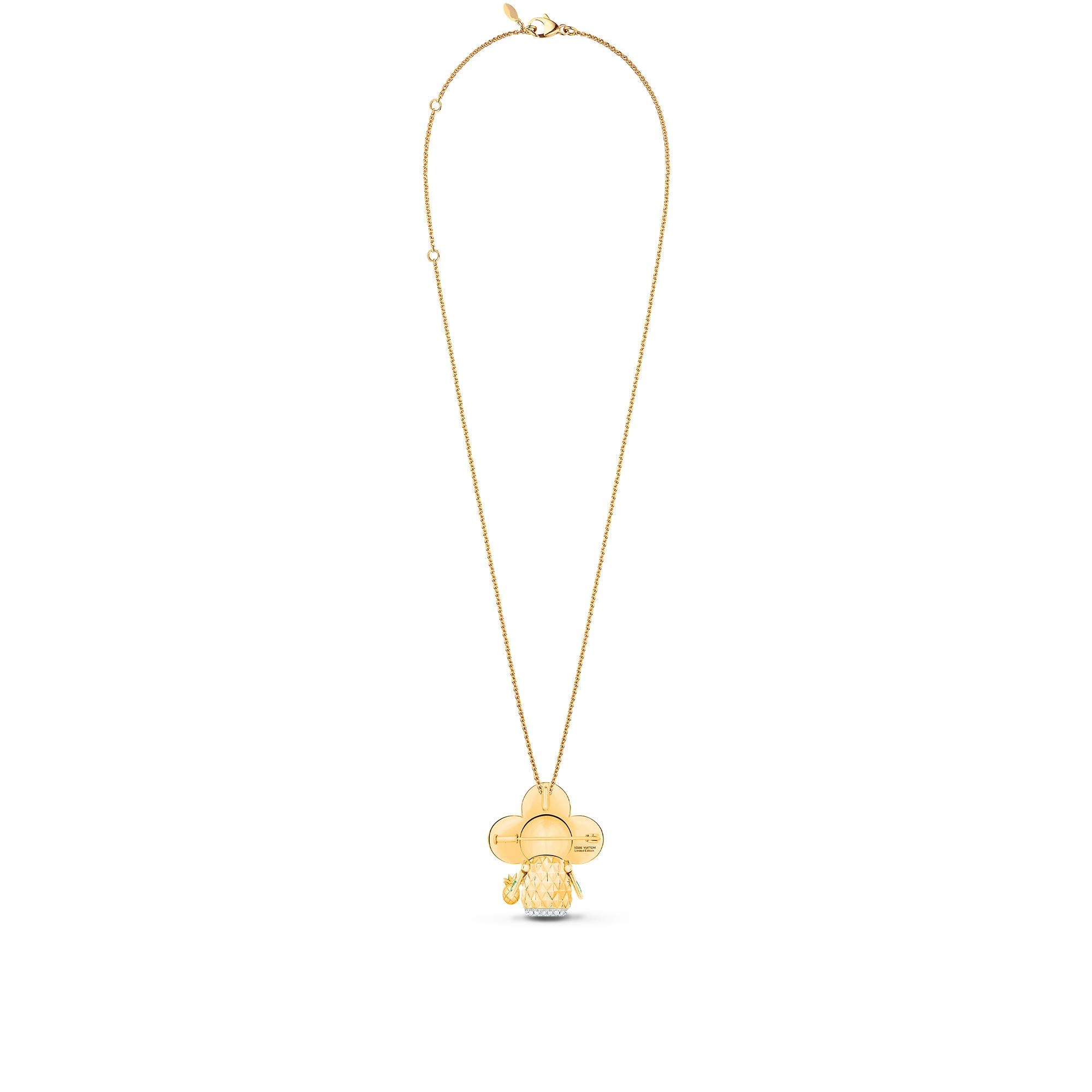 Vivienne Pineapple Pendant, Yellow Gold, White Gold, Lacquer & Diamonds  in Jewellery