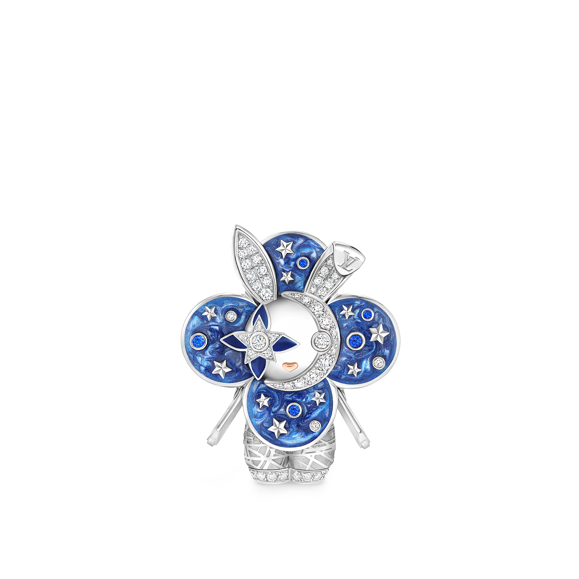 Vivienne Rabbit Pendant, White Gold, Lacquer, Diamonds & Colored Gemstones  in Les Extraordinaires