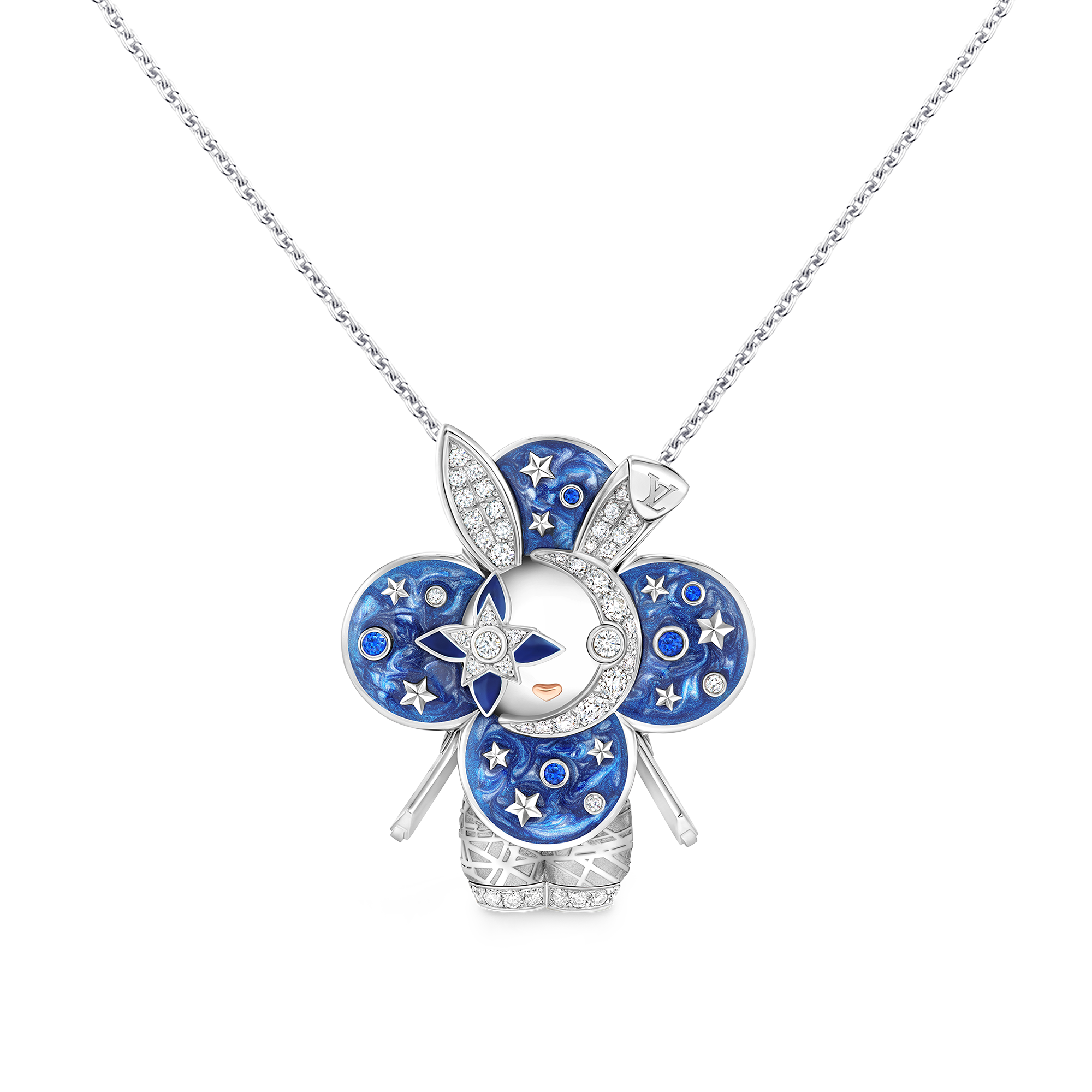 Vivienne Rabbit Pendant, White Gold, Lacquer, Diamonds & Colored Gemstones  in Les Extraordinaires