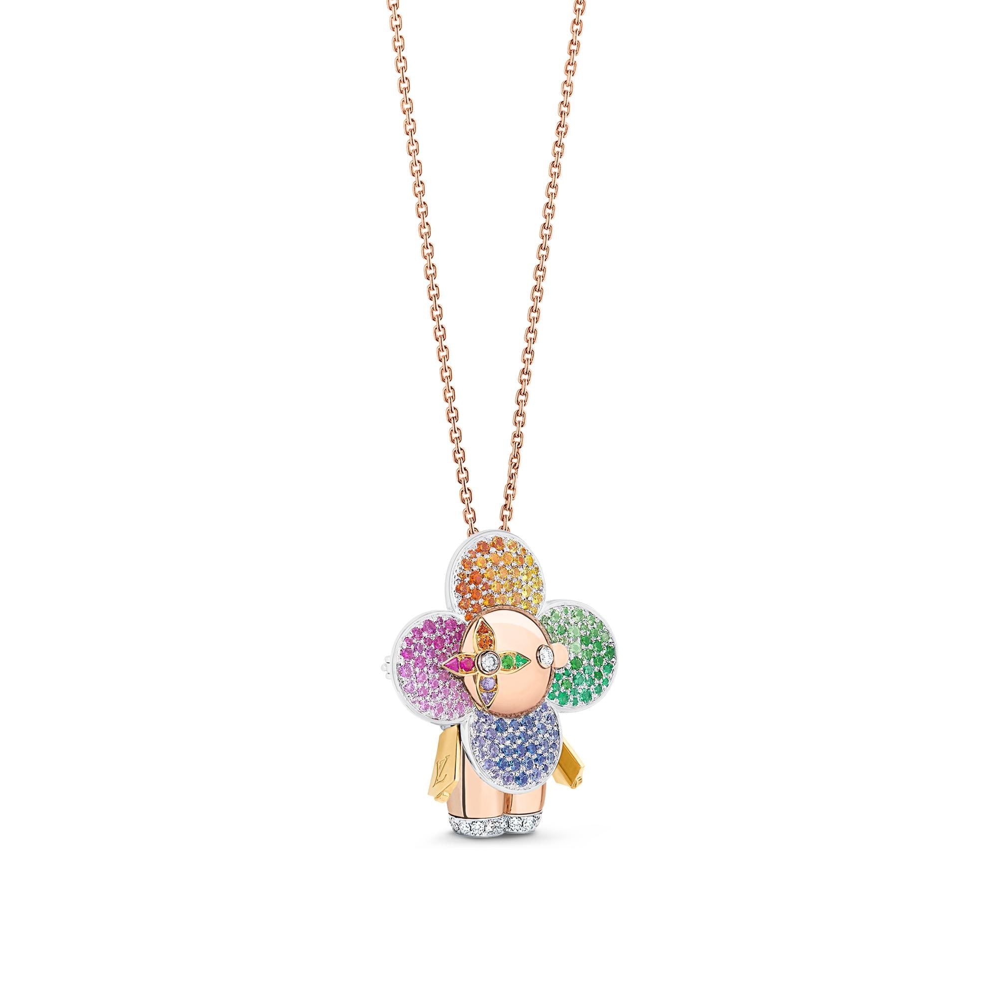 Vivienne Rainbow Pendant, 3 Golds, Diamonds & Colored Gemstones  in Jewellery