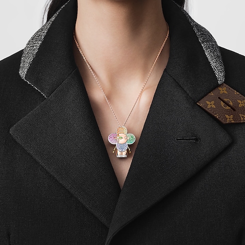 Vivienne Rainbow Pendant, 3 Golds, Diamonds & Colored Gemstones in Jewellery's Categories All Fine Jewellery collections by Louis Vuitton (Product zoom)
