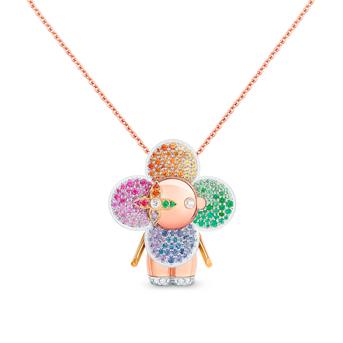 Vivienne Rainbow Pendant, 3 Golds, Diamonds & Colored Gemstones in Jewellery's Categories All Fine Jewellery collections by Louis Vuitton (Product zoom)
