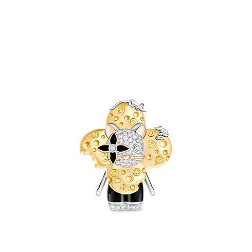 Vivienne Rat Pendant, 3 Golds, Lacquer, Diamonds & Colored Gemstones in Les Extraordinaires's Jewelry Necklaces and Pendants collections by Louis Vuitton (Product zoom)