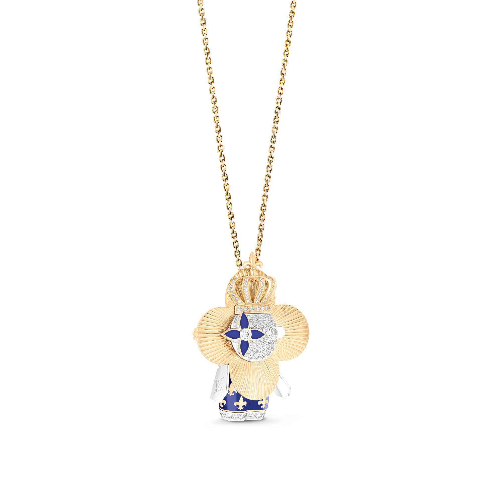 Vivienne Royal Pendant, Yellow Gold, White Gold, Lacquer & Diamonds  in Jewellery