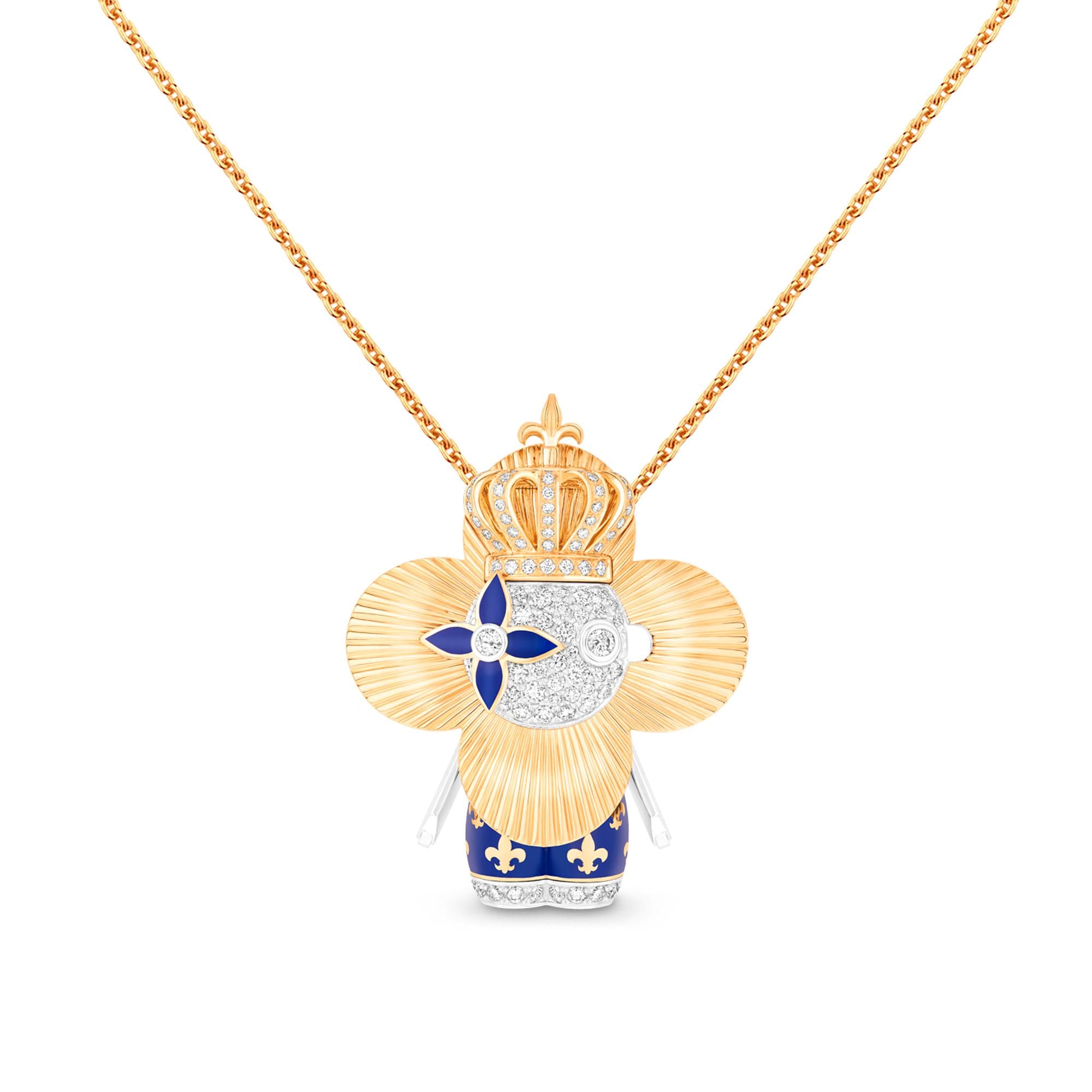 Vivienne Royal Pendant, Yellow Gold, White Gold, Lacquer & Diamonds  in Jewellery