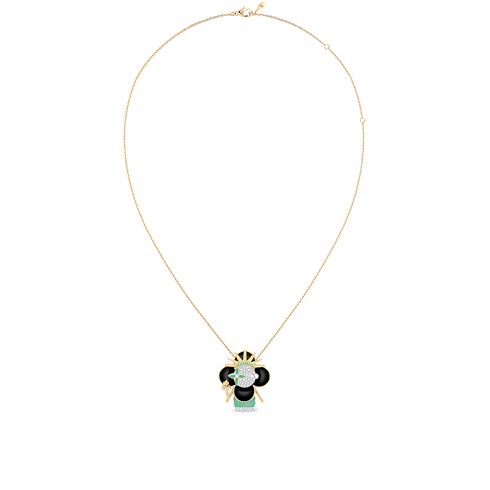 Vivienne Statue Of Liberty, White Gold, Yellow Gold, Lacquer & Diamonds in Jewellery's Categories Necklaces and Pendants collections by Louis Vuitton (Product zoom)