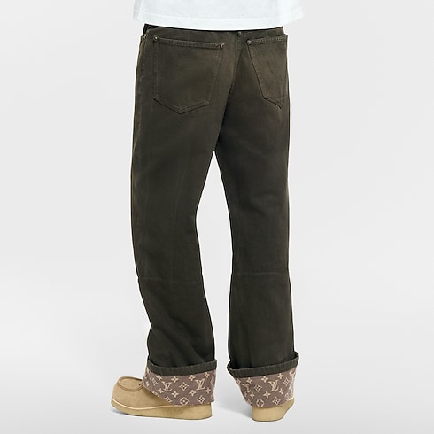 Waxed Denim Pants With Signature Turn-Ups in Men's Ready-to-Wear Denim collections by Louis Vuitton (Product zoom)