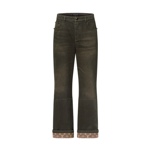 Waxed Denim Pants With Signature Turn-Ups in Men's Ready-to-Wear Denim collections by Louis Vuitton (Product zoom)