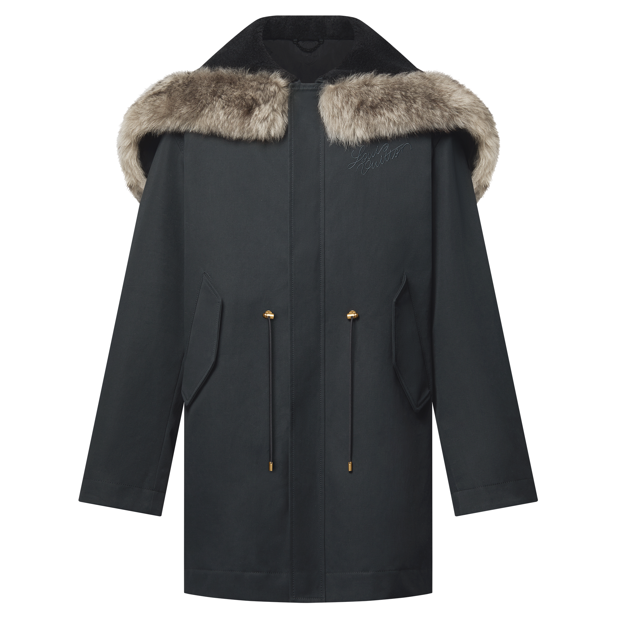 Winter Parka With Shearling Hood  in Men