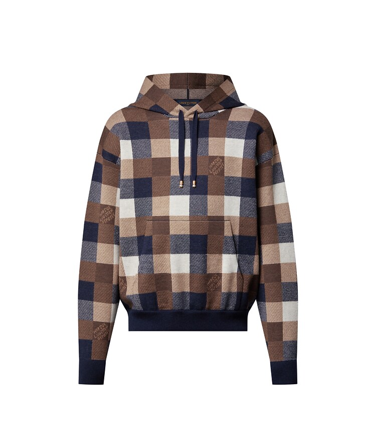 Damier Cashmere And Wool-Blend Hoodie - Ready-to-Wear | LOUIS VUITTON